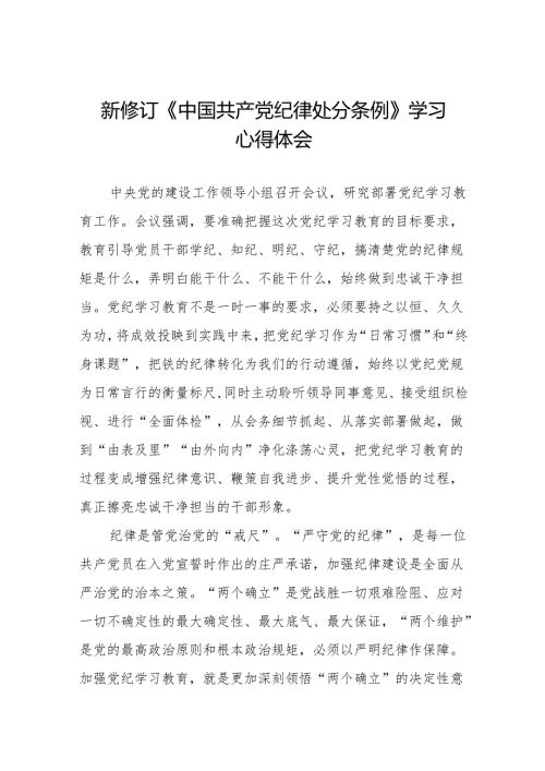 2024版新修订中国共产党纪律处分条例读书班研讨发言稿九篇.docx