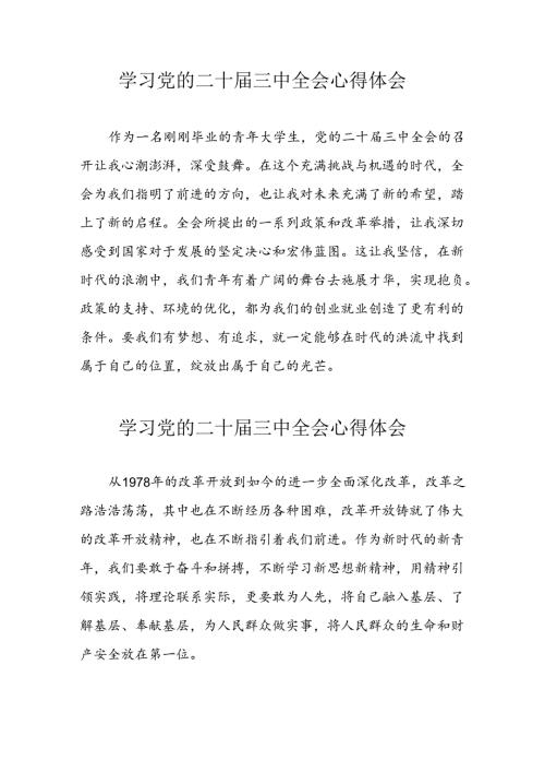 学习2024年党的二十三中全会心得体会 （17份）60.docx