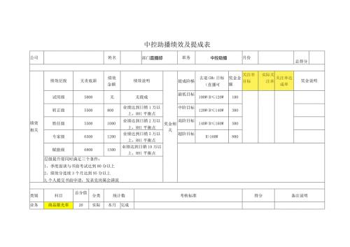中控助播绩效及提成表.docx