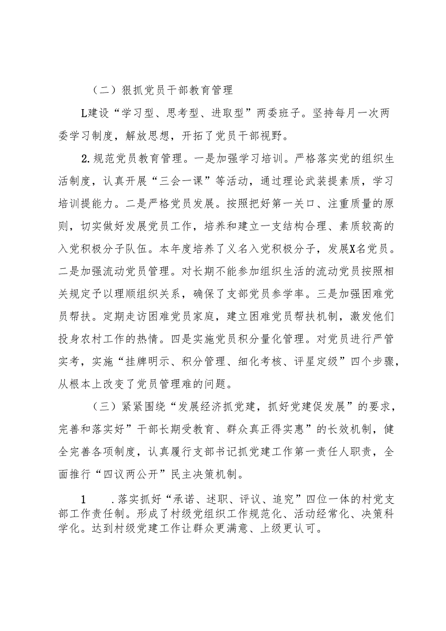 XX上半年村党支部书记党建工作述职报告.docx_第2页