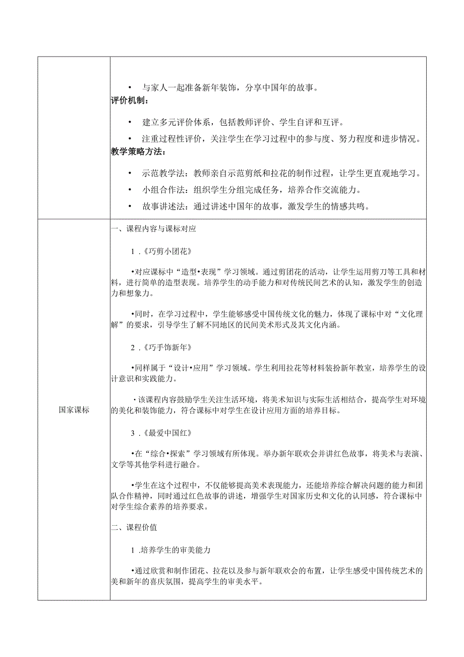 2024年季新教材人美版一年级上册美术第五单元红火中国年大单元教学设计.docx_第2页