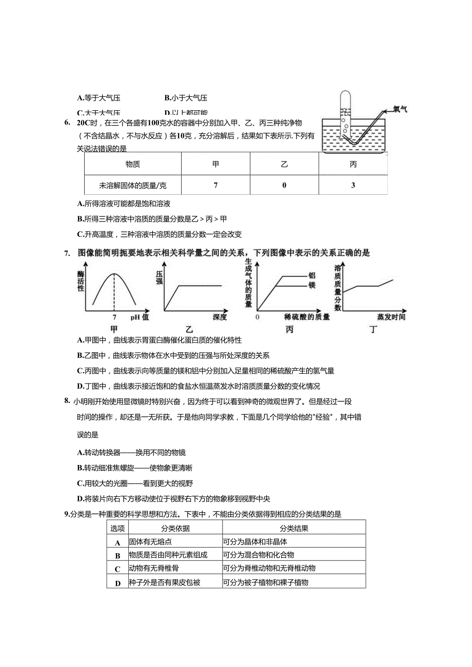 新昌中学提前招试卷科学试题卷.docx_第2页