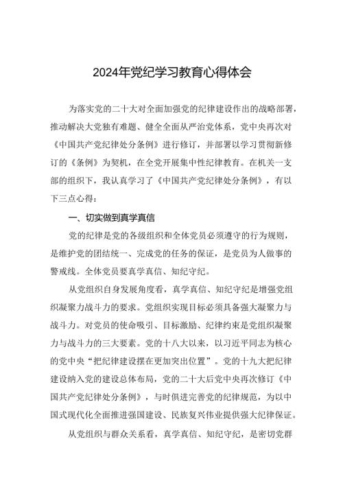 国企干部2024年党纪学习教育心得体会十一篇.docx