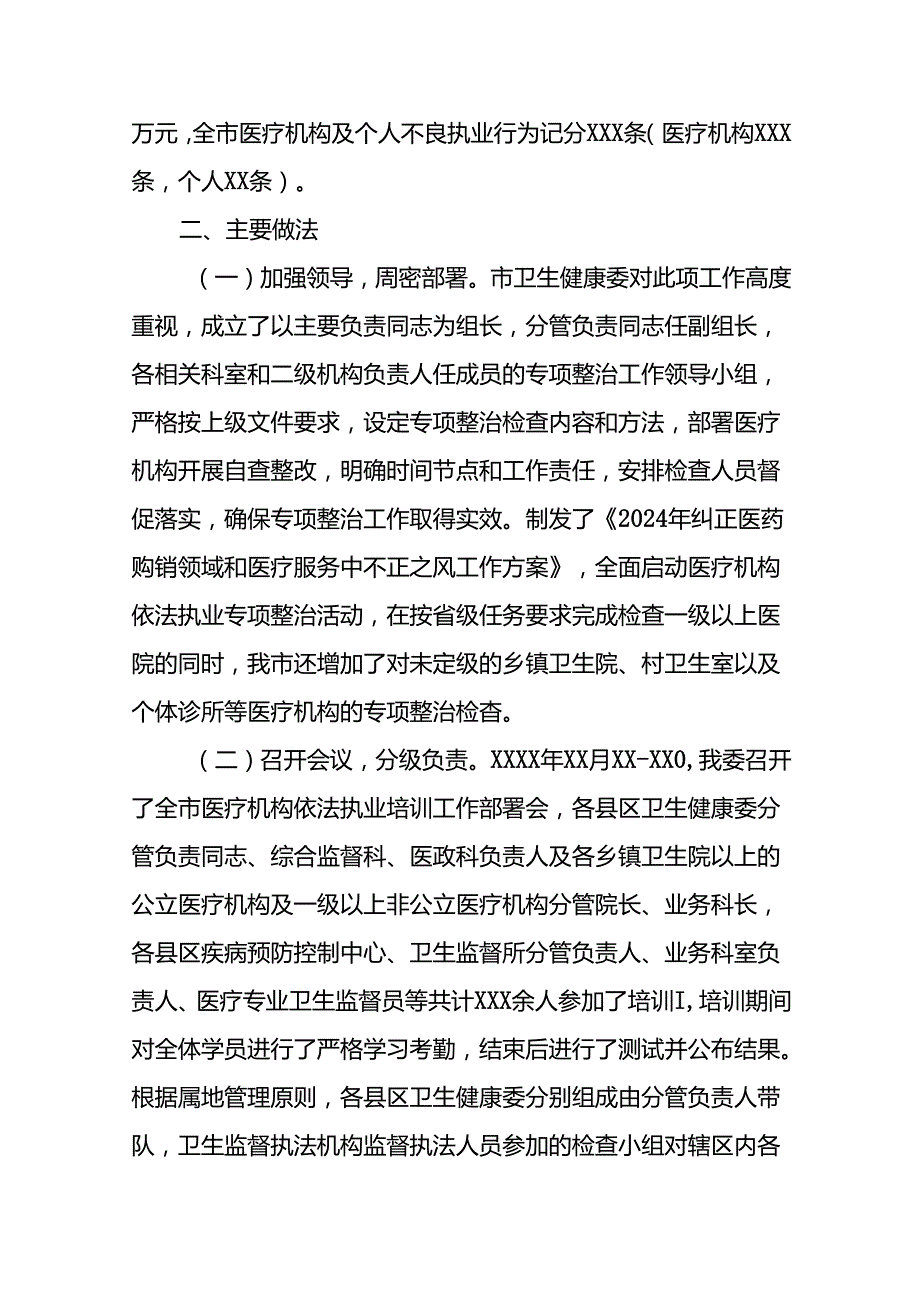 (19篇)医院开展2024年纠正医药购销领域和医疗服务中不正之风集中整治自查自纠的情况报告.docx_第2页
