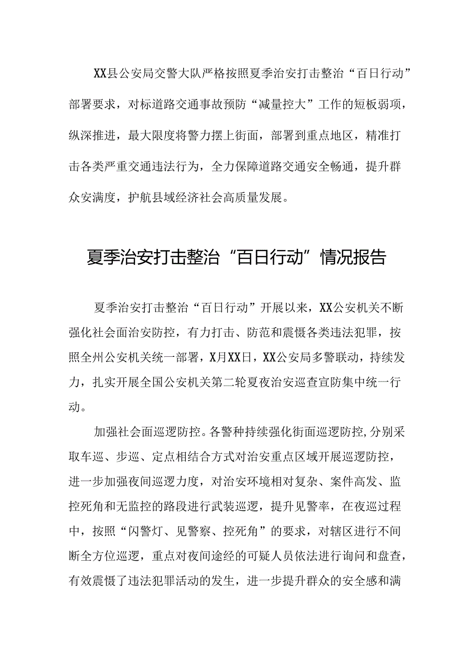 2024夏季治安打击整治“百日行动”情况汇报十篇.docx_第3页