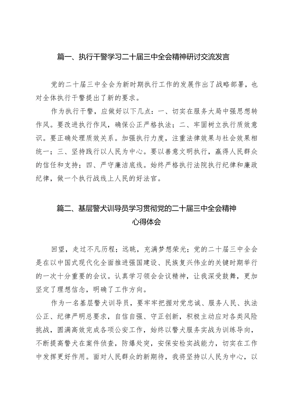 执行干警学习二十三中全会精神研讨交流发言（共13篇）.docx_第2页