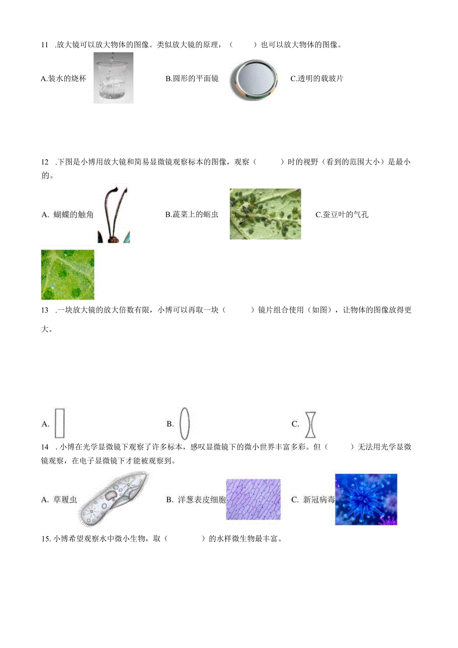 精品解析：2022-2023学年广东省深圳市宝安区教科版六年级上册期末考试科学试卷（原卷版）.docx_第2页