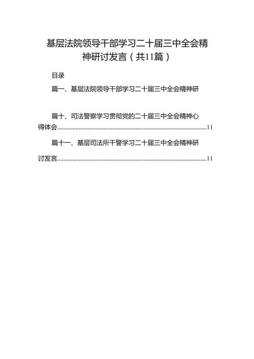 （11篇）基层法院领导干部学习二十三中全会精神研讨发言（详细版）.docx