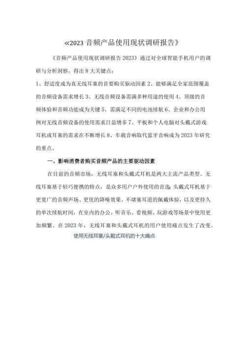 2023音频产品使用现状调研报告.docx