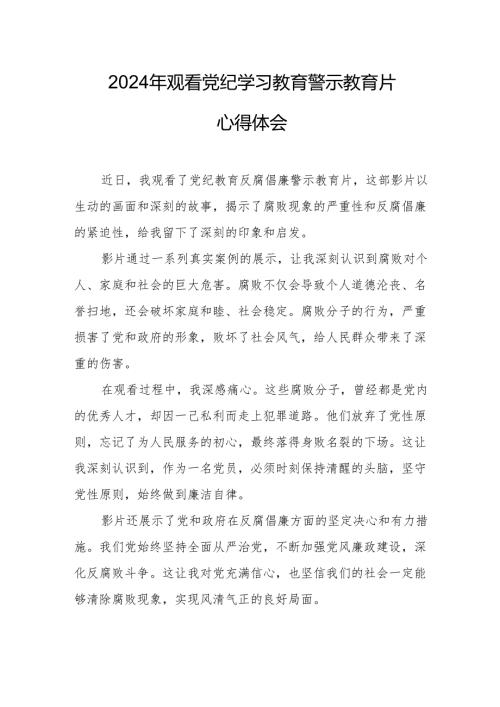 2024年发改委党员干部观看党纪学习教育警示教育片心得体会.docx