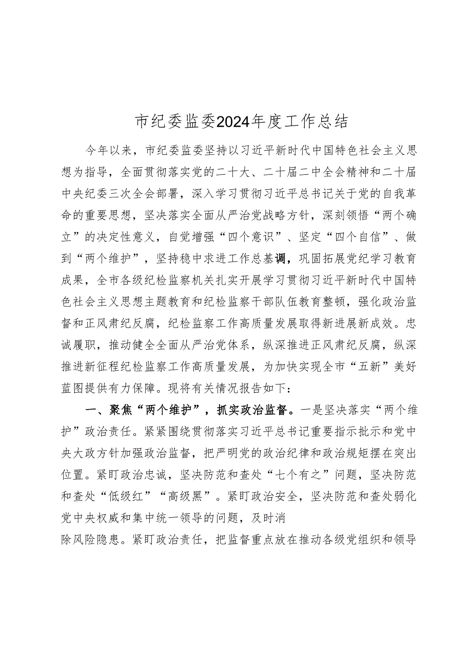 市纪委监委20242025工作总结.docx_第1页