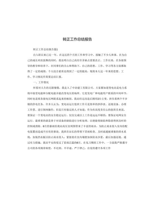 转正工作总结报告.docx