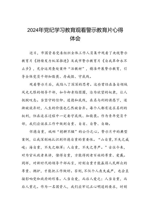 党员干部2024年党纪学习教育观看警示教育片的心得体会十二篇.docx