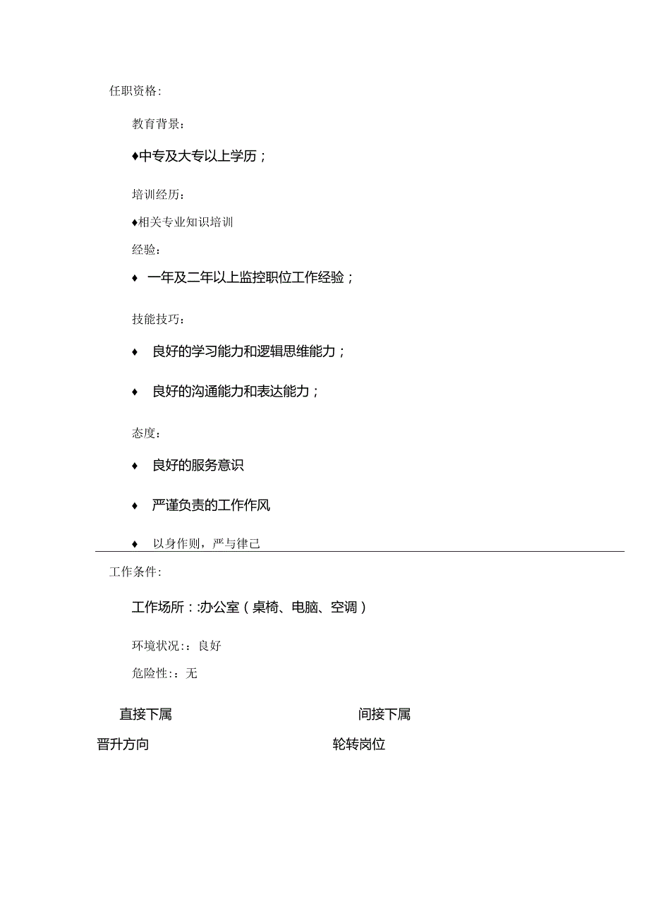 购物广场物业管理部保安处(消防监控人员)岗位说明书.docx_第3页