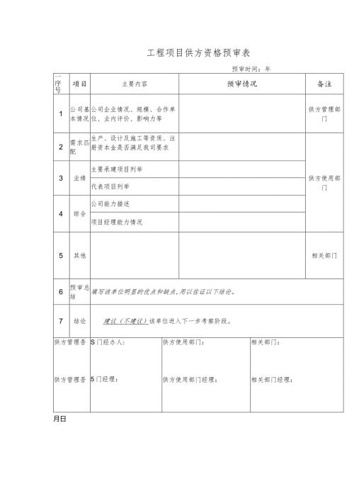 工程项目供方资格预审表.docx