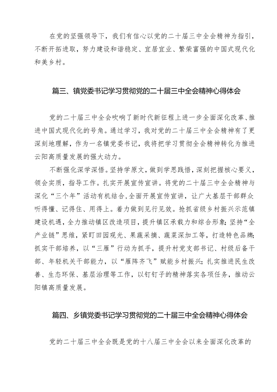 乡镇党委书记学习党的二十三中全会精神心得体会研讨发言12篇（精选）.docx_第3页