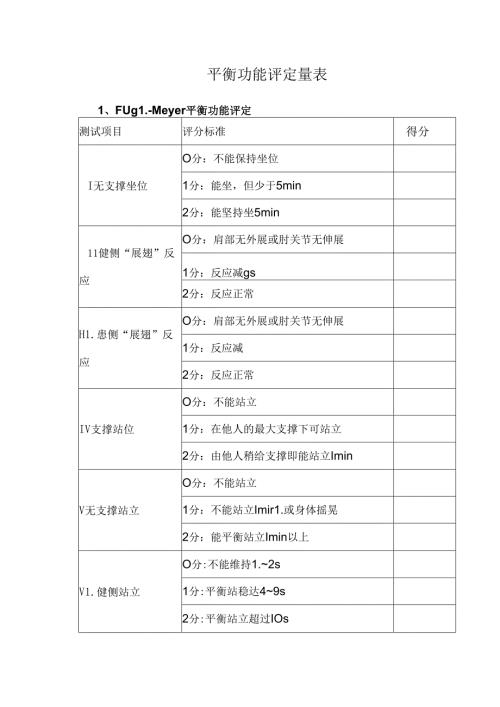 平衡功能评定量表.docx