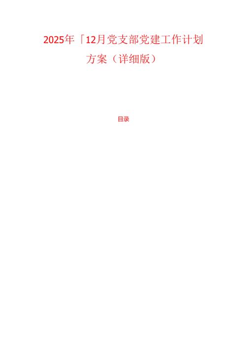 2025年112月党支部党建工作计划方案（详细版）.docx