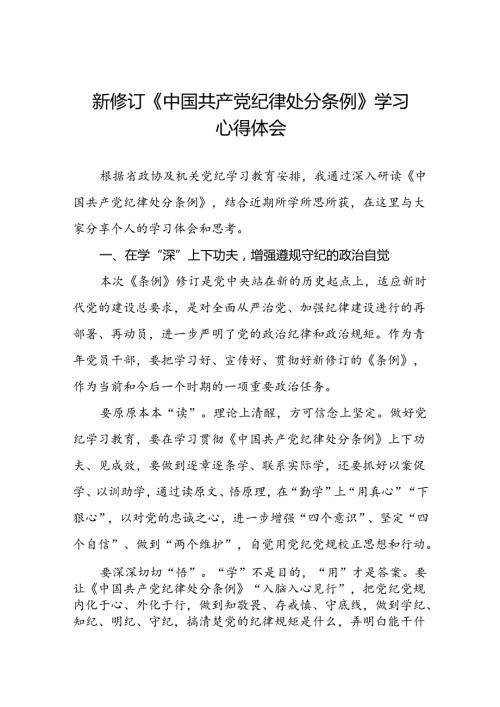 2024新修订中国共产党纪律处分条例理论读书班研讨发言材料十四篇.docx