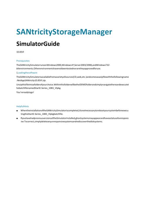 SANtricity Storage Manager E系列模拟器使用手册.docx
