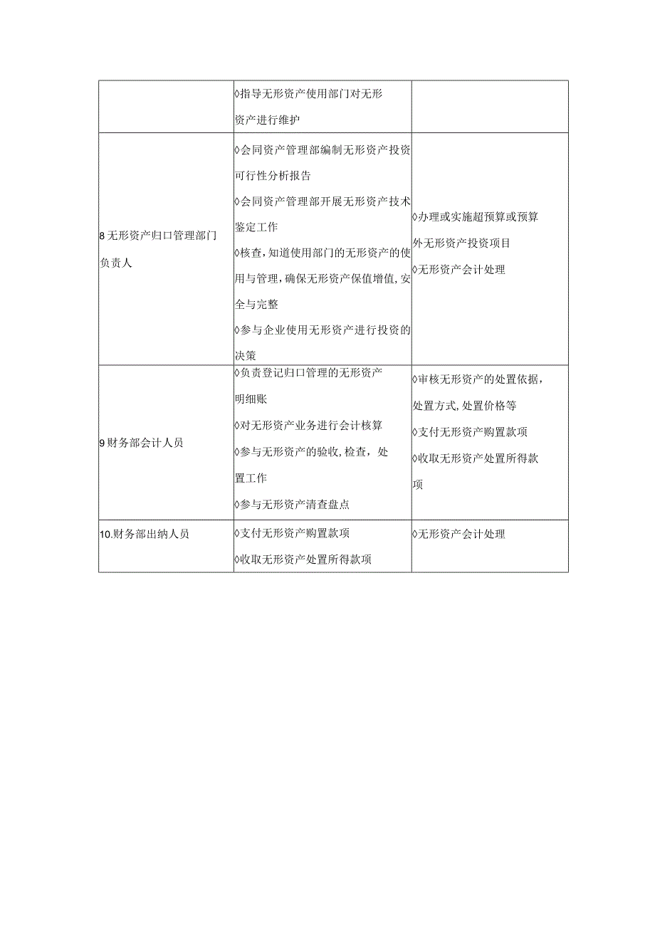 大型集团公司内部控制无形资产管理控制岗位职责一览表.docx_第3页