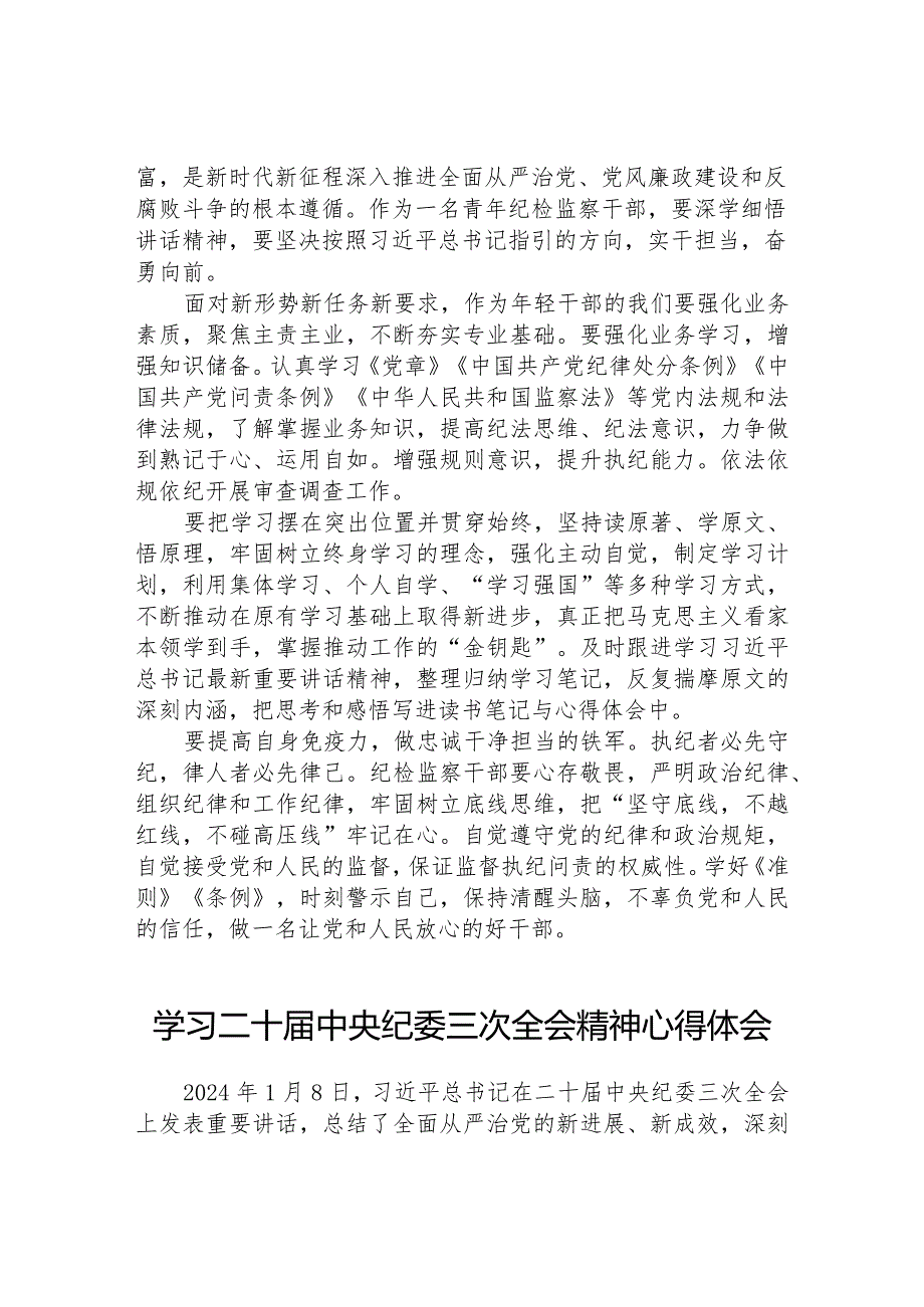 纪检人员学习贯彻二十中央纪委三次全会精神的心得体会十九篇.docx_第2页