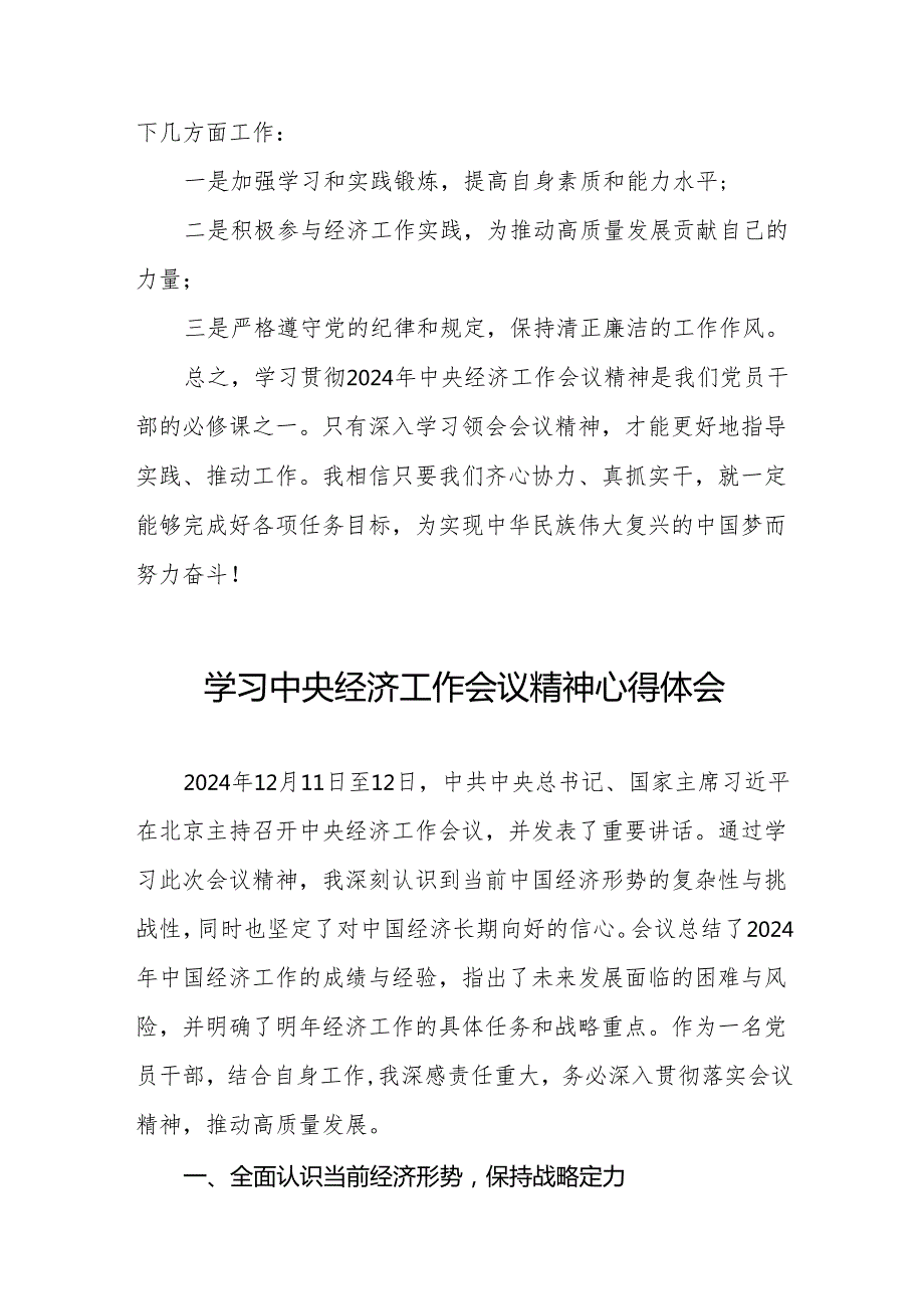八篇学习2024年中央经济工作会议精神心得感悟发言材料.docx_第2页