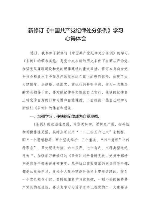 《中国共产党纪律处分条例》2024版学习心得体会十三篇.docx