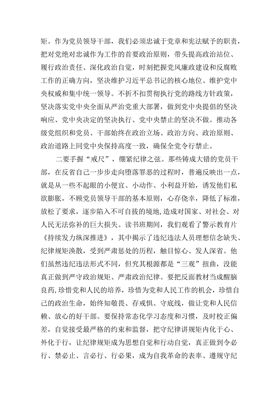 （11篇）理论学习中心组学习《中国共产党纪律处分条例》研讨发言范文.docx_第3页