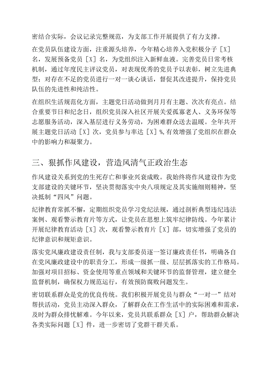 关于党支部书记党建工作总结述职报告（精选）.docx_第2页