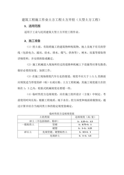 建筑工程施工作业土方工程土方开挖（大型土方工程）.docx