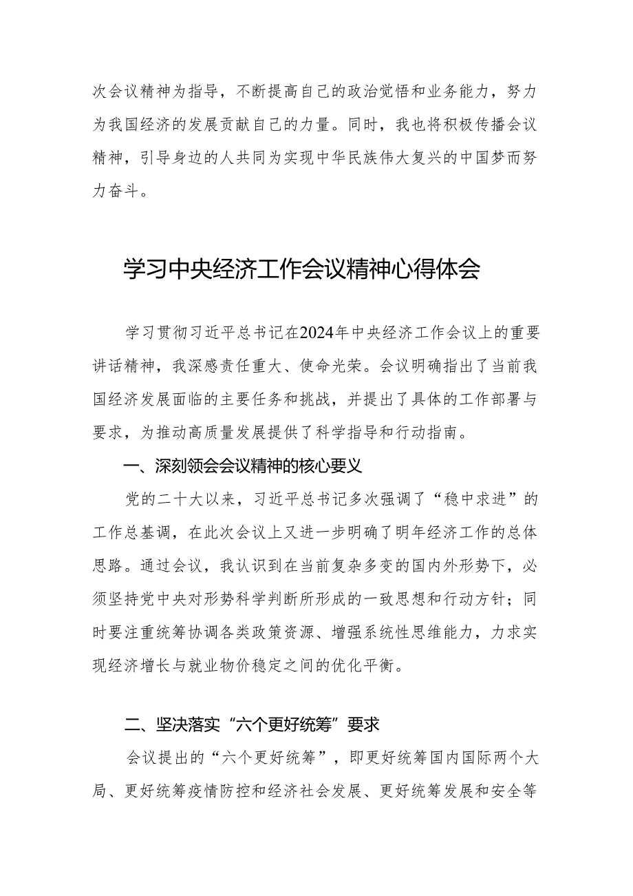 八篇关于学习贯彻2024年中央经济工作会议精神的心得体会发言稿.docx_第2页