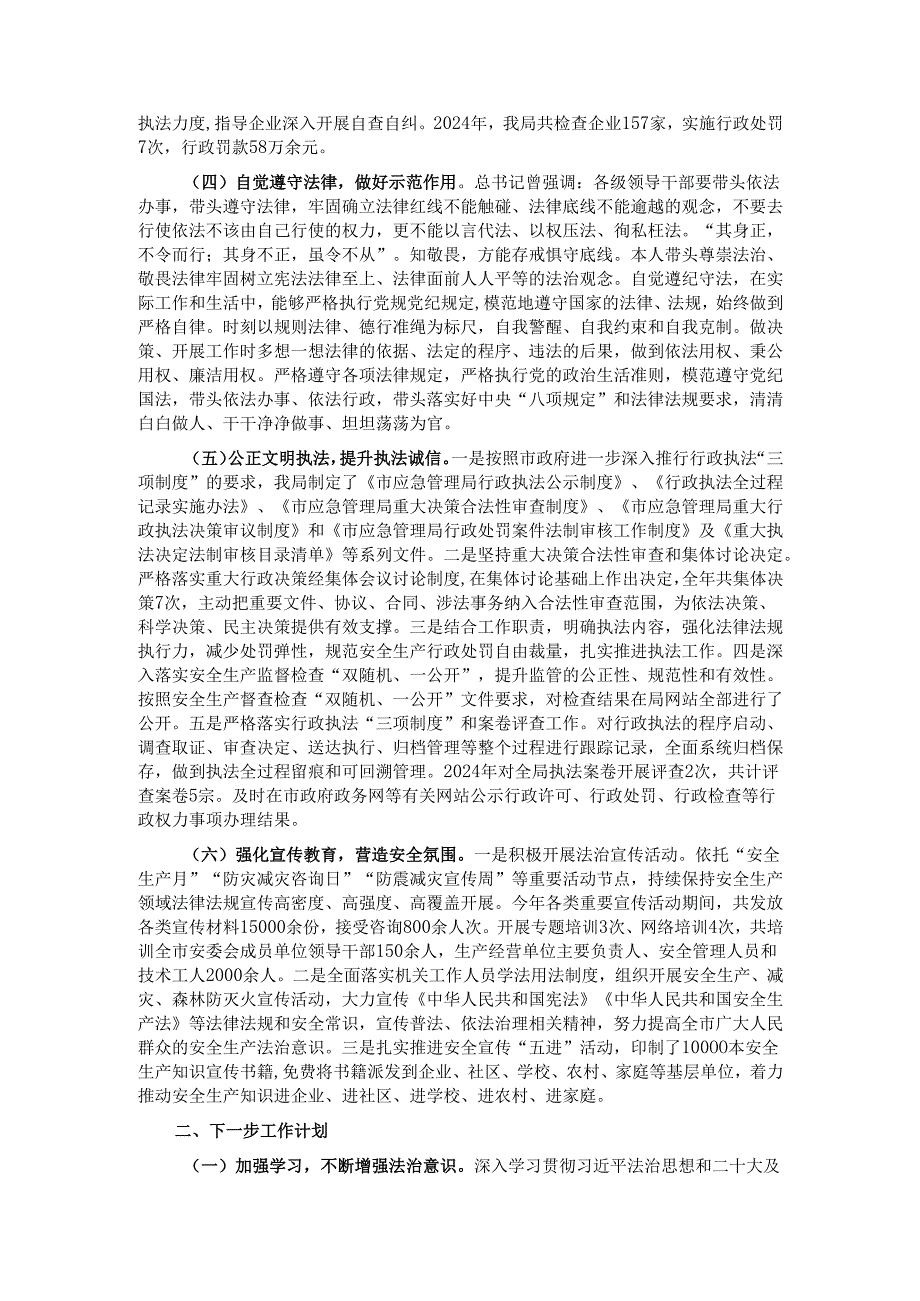 市应急管理局局长2024年述法报告.docx_第2页