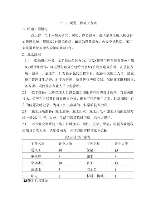 暖通工程施工方案.docx