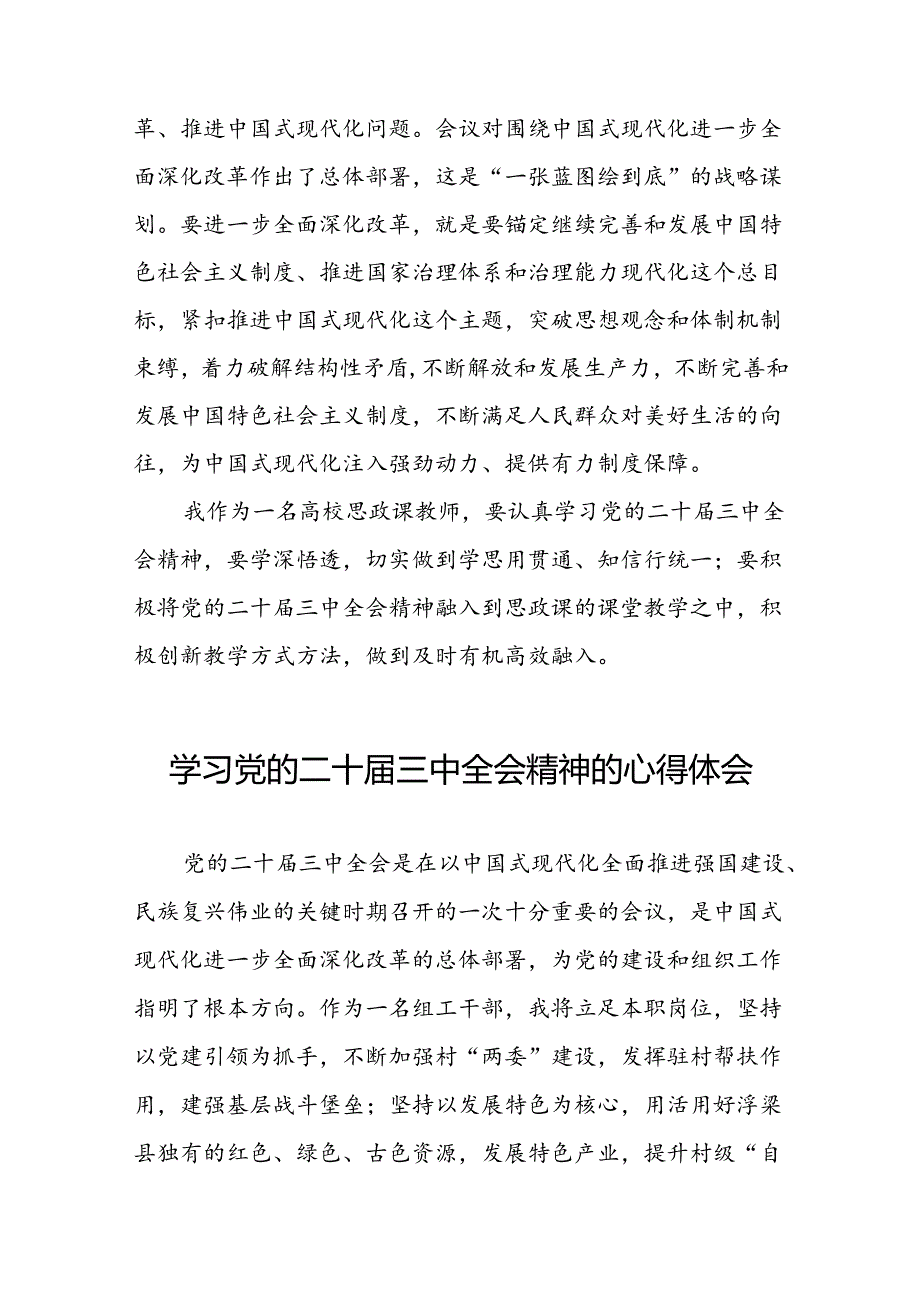 关于学习贯彻中国共产党第二十中央委员会第三次全体会议精神交流发言三十五篇.docx_第3页
