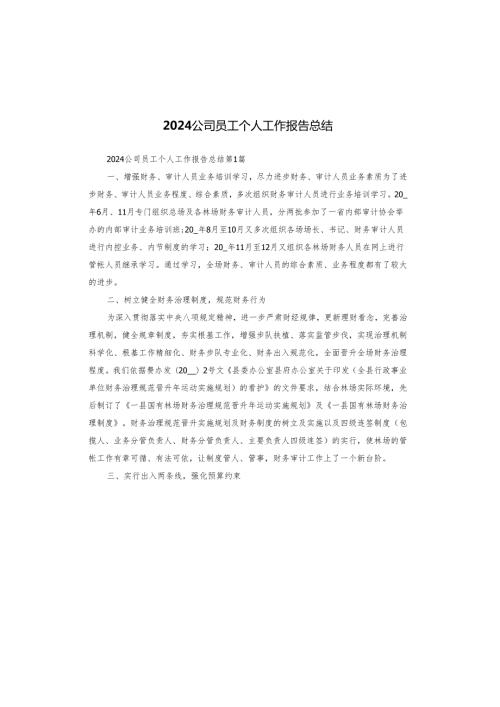 2024公司员工个人工作报告总结.docx