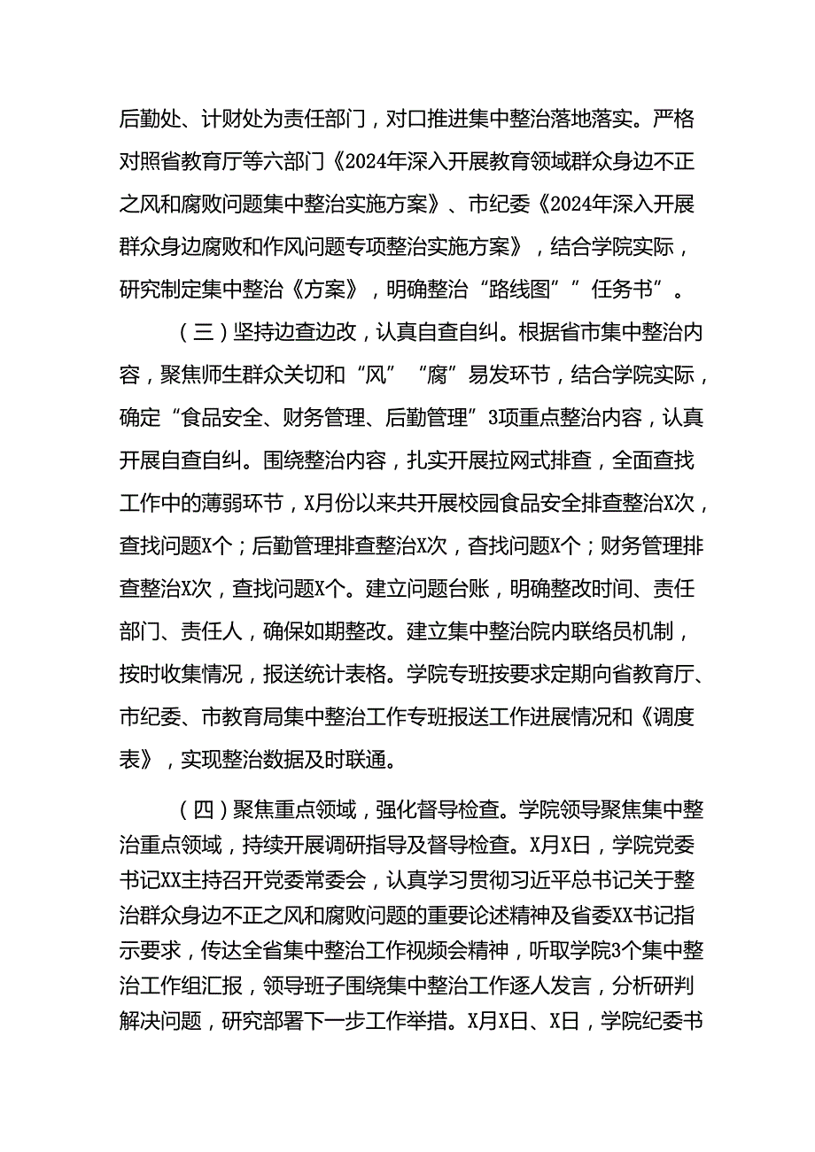 2024年关于开展群众身边不正之风和腐败问题集中整治工作情况总结 （17份）.docx_第2页