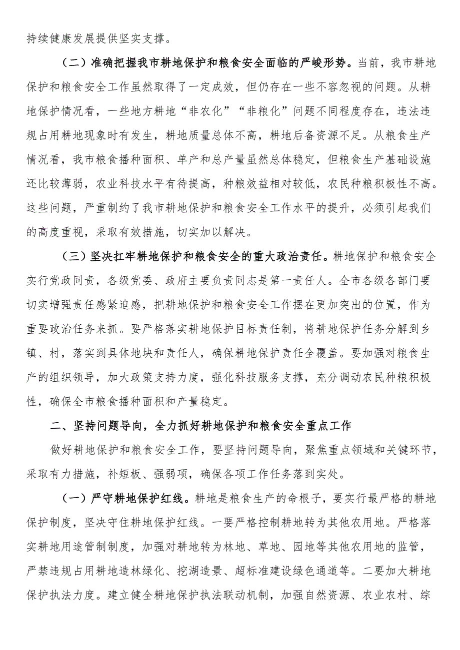 在全市2024耕地保护和粮食安全专题工作推进会上的讲话.docx_第2页