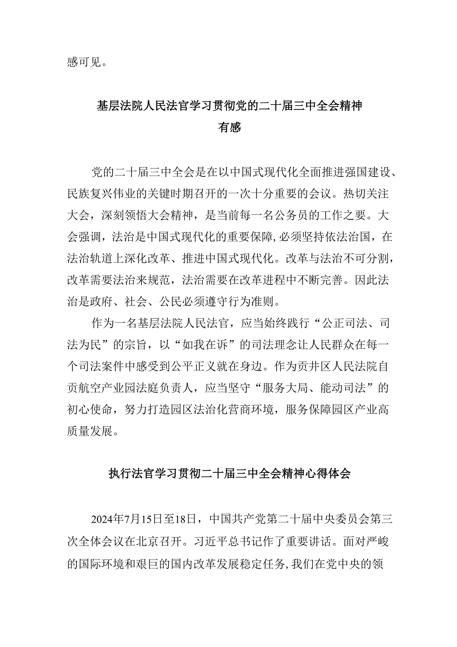 （11篇）基层法官学习党的二十三中全会精神心得体会研讨发言（精选）.docx_第3页