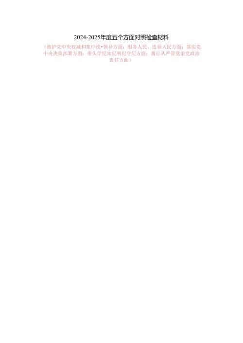 2025五个方面剖析整改措施二.docx