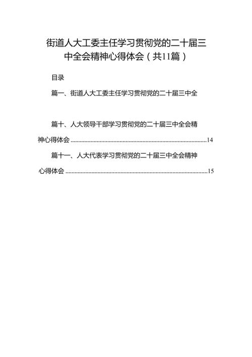 （11篇）街道人大工委主任学习贯彻党的二十三中全会精神心得体会范文.docx