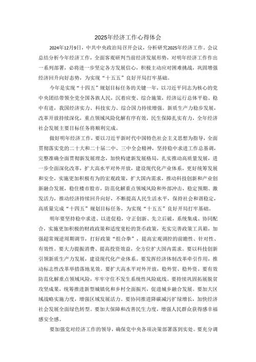 2025年经济工作心得体会.docx