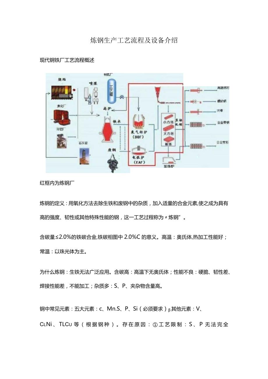 炼钢生产工艺流程及设备介绍.docx_第1页