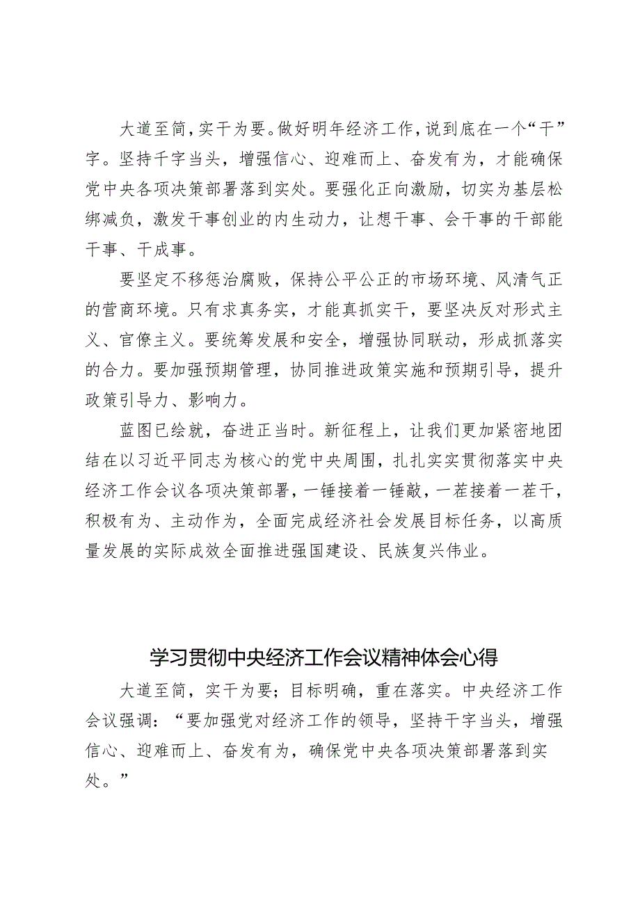 4篇 学习贯彻中央经济工作会议精神体会心得体会研讨发言.docx_第3页