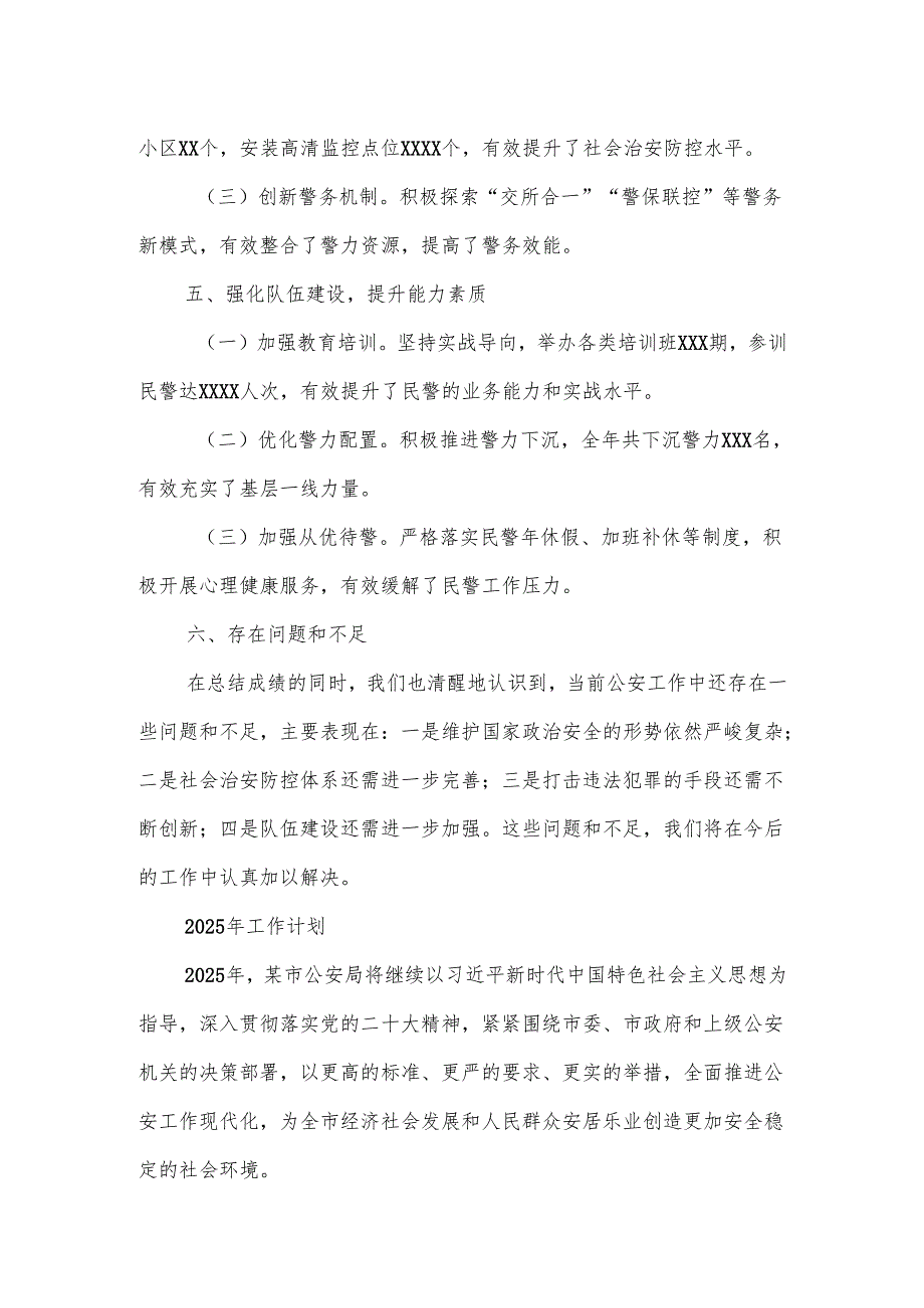某市公安局2024年工作总结和2025年工作计划.docx_第3页