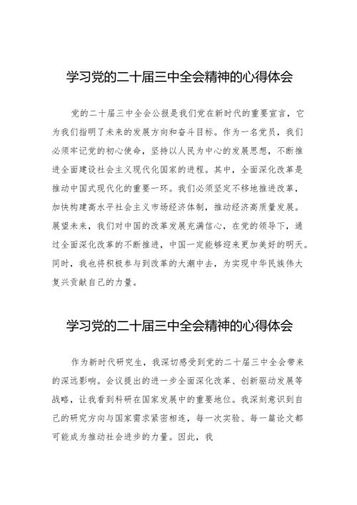 学习党的二十三中全会精神大家谈心得体会二十六篇.docx