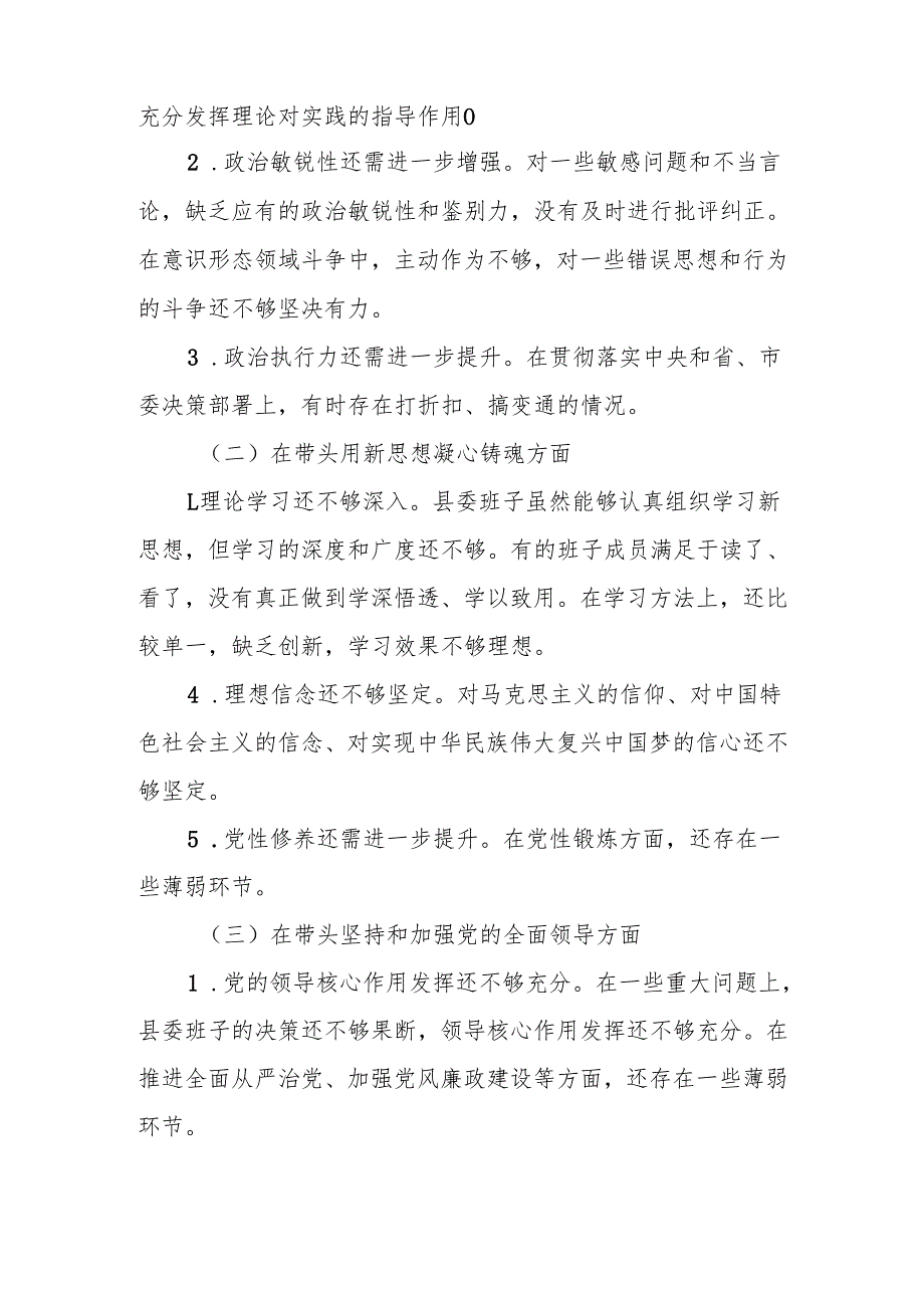 2024民主生活会”六个带头”班子对照检查材料.docx_第2页