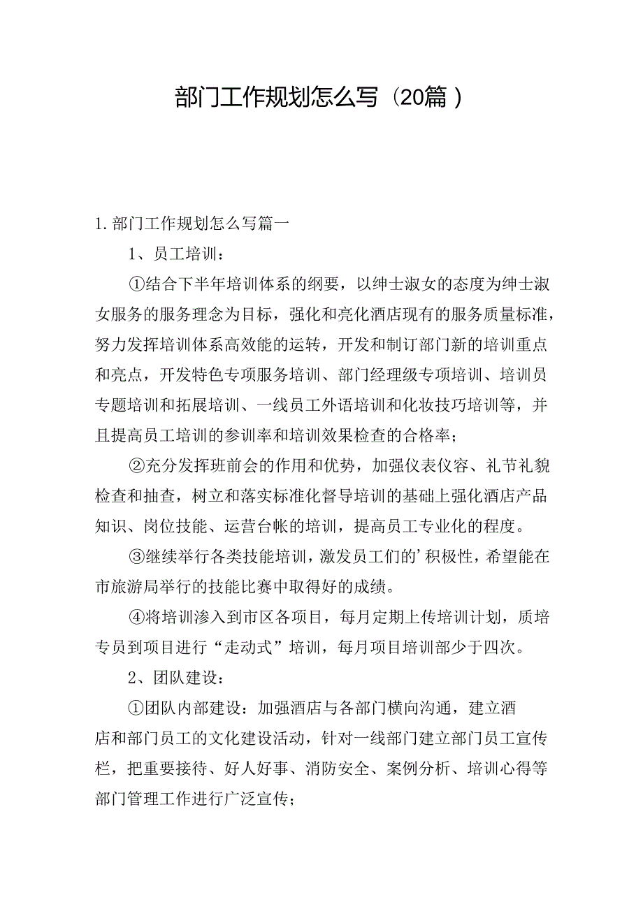 部门工作规划怎么写(20篇).docx_第1页