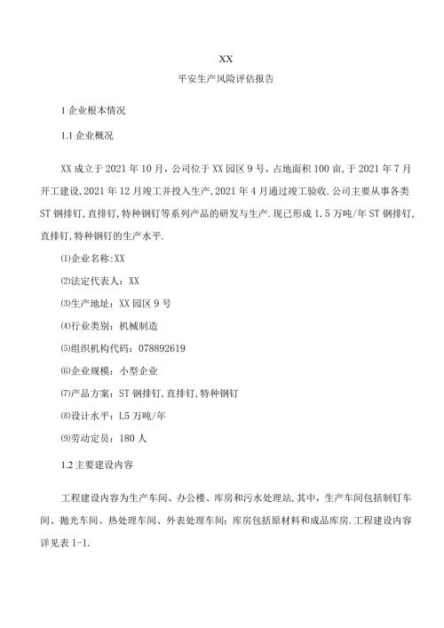 安全生产风险评价报告.docx