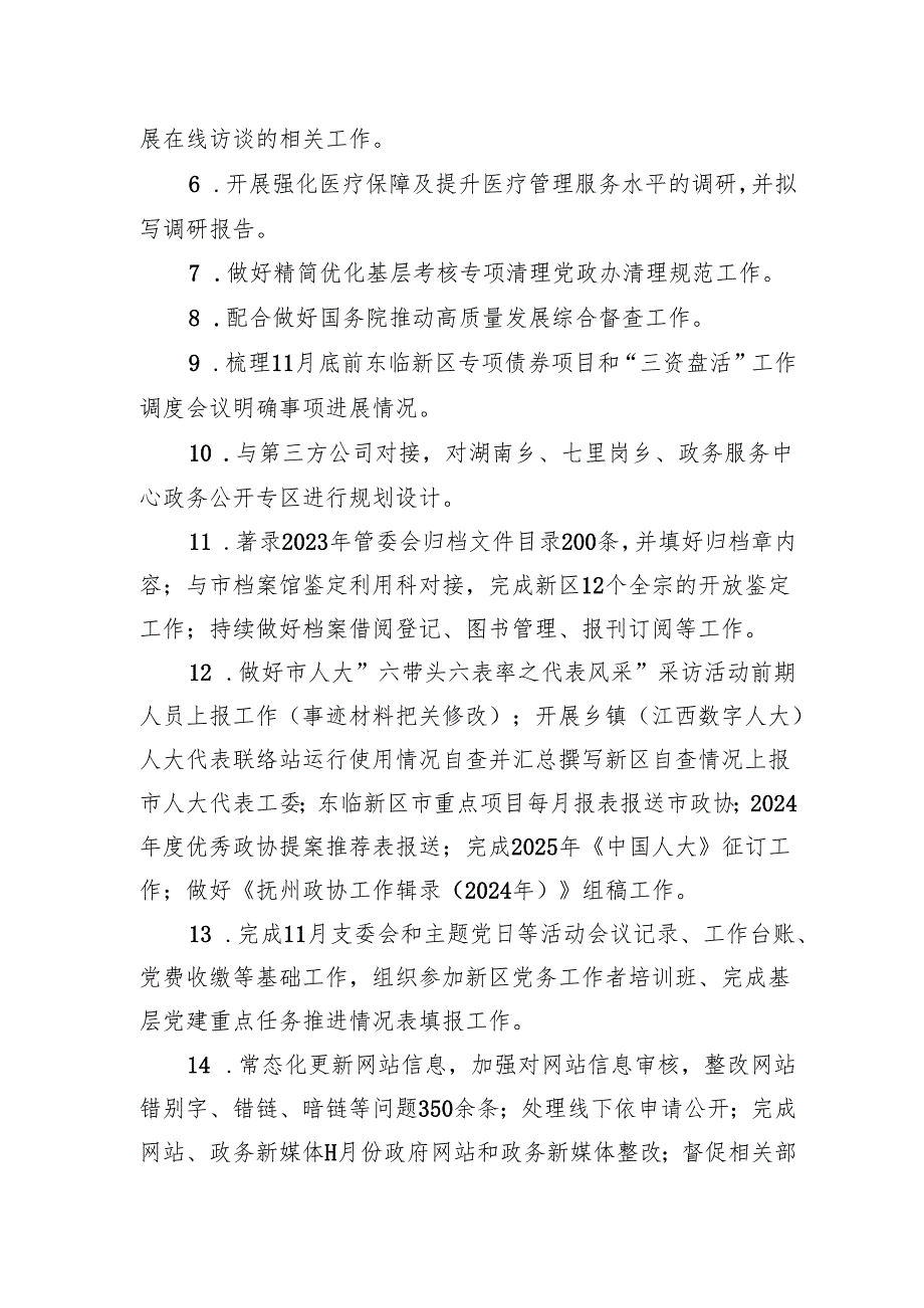党政办公室2024年11月工作情况及2024年12月工作计划.docx_第2页